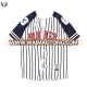 Navy blue 100% polyester mesh striped baseball jersey