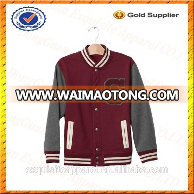 Custom Cotton Polyester Kids Varsity Jackets/Children Clothing Manufacturers China