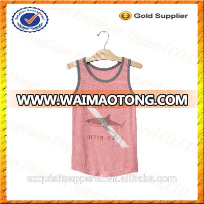 Custom 100% Cotton Kids Singlets/Tank Top Pattern/Children Clothing Factory in China